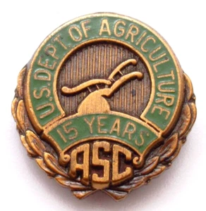 USDA ASC 15 Jahre Service Pin Vintage Landwirtschaftsministerium Mitarbeiter Anerkennung - Bild 1 von 6
