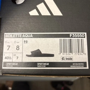 Adidas Adilette Post-Swim Cloudfoam Aqua Slides - Farbe Core Black Herren 7 Damen 8 - Bild 1 von 3
