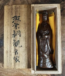 Guanyin Buddhistische Statue Skulptur Bronze Japanisch H4,4 Zoll 302 g - Bild 1 von 7