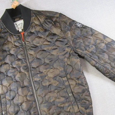 Lucky Brand Camo Quilted Bomber Jacket Insulated Sz Medium Full Zip - Image 1 of 4
