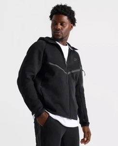 Nike Herren Größe Large Sportswear Tech Fleece Reißverschluss Hoodie schwarz HV0949-010 NEU - Bild 1 von 5