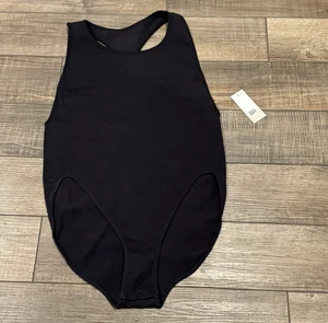 BP Nordstrom schwarzer gerippter Body mit hohem Kragen und Racerback Damen XL neu mit Etikett - Bild 1 von 7