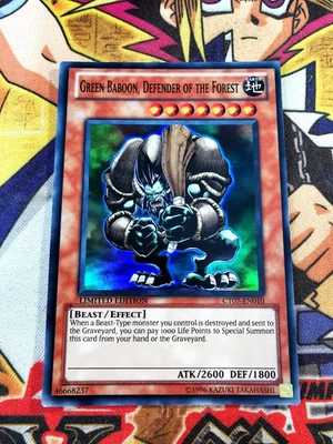 Green Baboon, Defender of the Forest ct07-en010 Ltd (NM/VLP) Super Rare Yu-Gi-Oh - Image 1 of 2