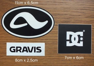3 Sticker Aufkleber Adio Gravis DC USA Skateboard Longboard BMX Skater - Picture 1 of 1