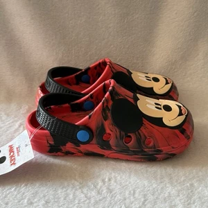 Zoccoli scarpe Topolino ragazzo - rosso e nero taglia 11-12 facili da infilare nuovi  - Foto 1 di 10