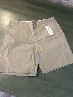 Pantalones Cortos Chinos Five Four Los Angeles Para Hombres Taupe Talla 33 Calce Ajustado Mezcla de Algodón Foto 1 de 4