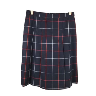 Falda plisada vintage a cuadros Nova roja azul marino de Burberry talla 4-6. PEQUEÑOS DEFECTOS Foto 1 de 4