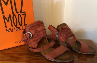 NEW Miz Mooz Sandals EU 38 7.5 8 Cape Rust Leather Ankle Strap Casual Shoes NIB - Image 1 of 4