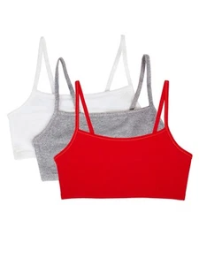 Fruit of the Loom Womens Spaghetti Strap Cotton Pull Over 3 Pack Sports Bra, ... - Picture 1 of 5