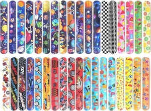 36 Pcs Slap Bracelets Slap Wrist Bands with 36 Designs Pattern Racing Cars, Univ - Picture 1 of 6