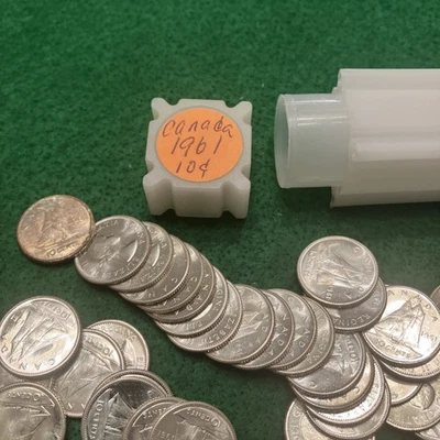 Canada 1961 Silver Dime Roll Of 50 UNC - Image 1 of 4