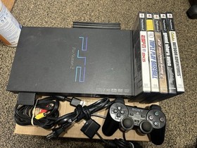 Sony Playstation 2 PS2 Console Bundle - 2 Games - Tested Works 5 GAMES