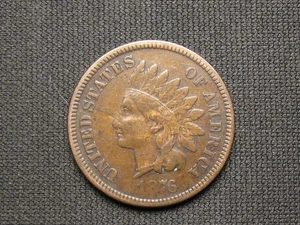 🔥OLD COIN SALE 🔥 VF+ 1876 INDIAN HEAD CENT PENNY PARTIAL LIBERTY 💰 LOT 90* - Picture 1 of 2
