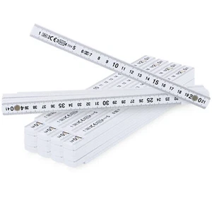 5x Zollstock aus Kunststoff - 2 Meter Gliedermaßstab mit 10 Glieder - Meterstab - Bild 1 von 8