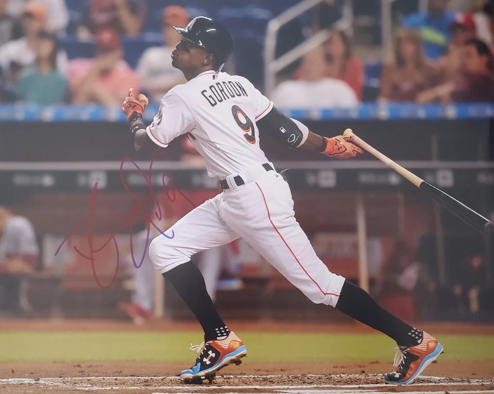 Foto autografiada firmada 11X14 DEE GORDON Miami Marlins - Certificado de autenticidad Foto 1 de 1