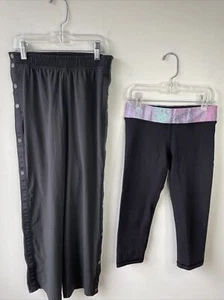 ivivva girls pants size 8 lot of 2 black athletic - Picture 1 of 8