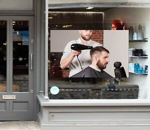 3D Haarschnitt C529 Barber Shop Fensteraufkleber Wandtattoo Tapeten Wandbild Amy