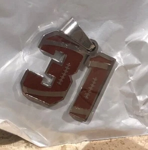 Football Number 31 Stainless Steel Necklace And Pendant - Picture 1 of 5