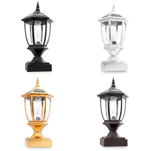 Outdoor Solar Post Light Lamp Lantern 6x6 LED Deck Cap Fence Path Vinyl Garden - Picture 1 of 32