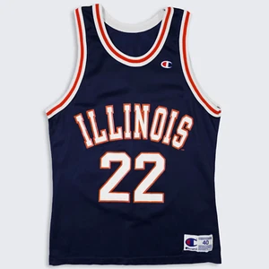 Illinois Fighting Illini Vintage 90s Kiwane Garris Champion Basketball Jersey - Picture 1 of 6