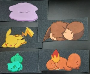 New, Set of Five 9”x3.25” MOB GRIP Skateboard Sleeping Pokémon Grip Tape - Picture 1 of 8