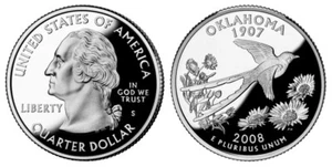 2008 S Oklahoma State Quarter Proof Gorgeous Coin - Picture 1 of 1