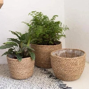 Straw Woven Plant Basket – Indoor/outdoor Flower Pot Cover & Planter Decor - Picture 1 of 31