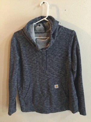Carhartt Womens Slightly Fitted Navy Cowl Hoodie Size (12/14) Large - Image 1 of 3