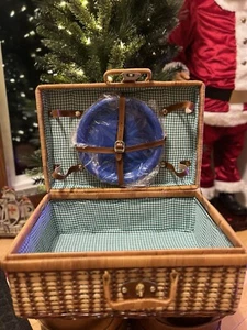 Cesta de picnic vintage de los años 70 con contenido ~ granja ~ decoración de cabaña ~ abuela elegante - Imagen 1 de 10