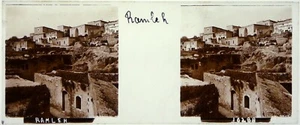 Israel.Ramleh.Ramla.Häuser.Gesamtansicht.Stereo auf Glas 45x107mm.Glass view. - Bild 1 von 1