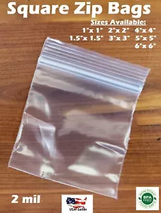 Sacchetti di plastica con cerniera quadrata trasparente gioielli richiudibili con serratura superiore 2 mil 2 ml - Foto 1 di 2