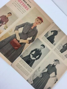 1956 Vintage Moda Mujer Vestidos Sombreros Guantes Día Mujer Estampado Publicidad - Imagen 1 de 4