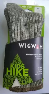 Wigwam Merino Comfort Hiker Socks, Olive, F2322-85a, Youth 10.5-2 & Women 3-5 - Picture 1 of 2