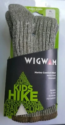 Wigwam Merino Comfort Hiker Socks, Olive, F2322-85a, Youth 10.5-2 & Women 3-5 - Image 1 of 2