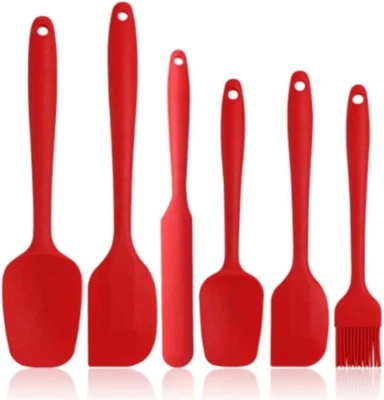 Set of 6 Silicone Spatulas, Heat Resistant, Nonstick for Cooking, Mixing (Black) - Image 1 of 4