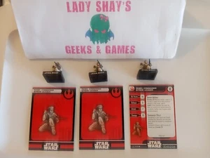 Star Wars Miniatures ALLIANCE AND EMPIRE 3 Rebel Commando Strike Leaders 18/60 - Picture 1 of 3