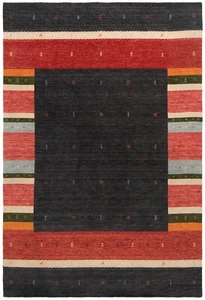 Handloom Handwoven Oriental Carpet 270X185 Cm - Fine, Modern, Carpet, Rug, Black - Picture 1 of 10