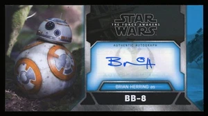 2017 Topps Star Wars The Force Awakens Widevision Brian Herring BB8 Autograph - Picture 1 of 2