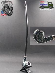 16" Metal/Acrylic Tobacco Sherlock Smoking Pipe + 5 FREE Screens M01 - Picture 1 of 4