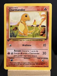 Pokemon Card Charmander 46/102 Base Set 1st Edition Spanish Rare Near Mint - Picture 1 of 2