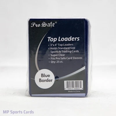 (1) ¡Tarjetas coleccionables y deportivas transparentes Pro Safe 3"x4" Top Loaders borde azul 25ct! Foto 1 de 3