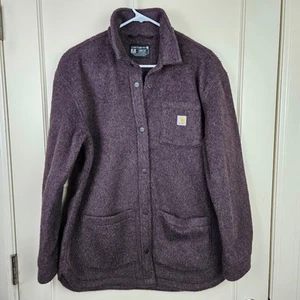 Camisa de lana cepillada Carhartt chaqueta holgada para mujer talla: M púrpura a presión - Imagen 1 de 3