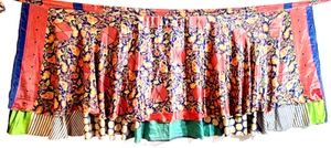Women's Indian Sari Wrap Skirt Handmade Reversible Vintage Hippie XL Tea - Picture 1 of 6
