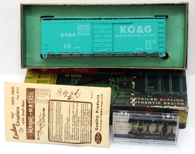 Vintage Roundhouse HO 40' Box Car Kit KO&G NIB w CV Trucks & Kadees - Image 1 of 3