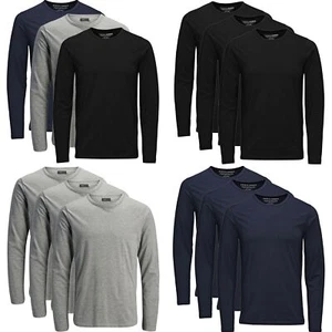 JACK & JONES Pack de 3 Camisetas Hombre Manga Larga Camiseta Manga Larga Básica 12059220 - Imagen 1 de 6