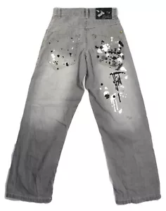Vintage Y2K Southpole Jeans grau Splatter 30x30 bestickt Distress Grunge Look - Bild 1 von 24