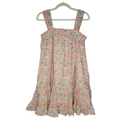 Mini Vestido Aqua Floral Delicado Bordado Encaje Brillante Colorido Pradera Talla M Foto 1 de 4