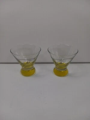 Copas de cóctel Martini con base pesada amarilla, lote de 2 Foto 1 de 4