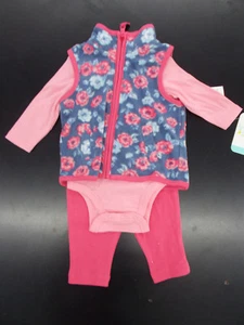 Infant Girls Best Beginnings $20 3pc Floral & Pink Set Size 3 Months - 12 Months - Picture 1 of 8