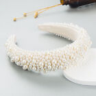 Women Full Pearl Wide Headband Hairband Hoop Fake Bead Padded Hair Accessories